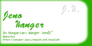 jeno wanger business card